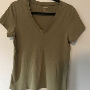 green v-neck